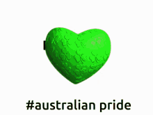 two heart shaped buttons with the words #australian pride on the bottom right