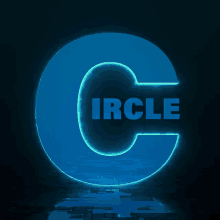 a blue circle with the word ircle written inside