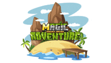 a logo for magic adventures shows a small island