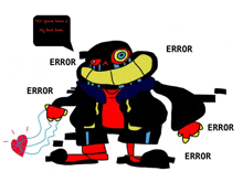 error sans is holding a broken heart and talking about his bad home