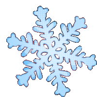 a blue snowflake with a white background and red outlines