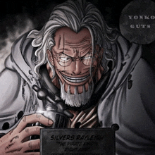 a man with glasses and a beard is holding a plaque that says silvers rayleigh