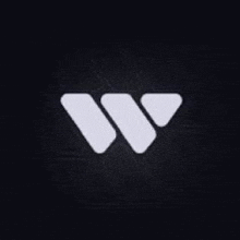 a white letter w on a dark background .