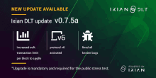 an advertisement for ixian dlt update v0.7.5a