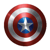 a red white and blue shield with a silver star