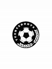 a black and white logo with a soccer ball and the words " fuerceboots "