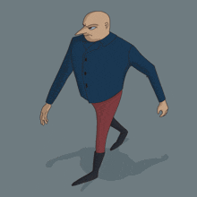 a cartoon of a man in a suit walking