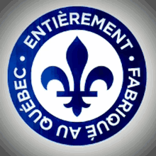 a blue and white emblem that says " entierement "