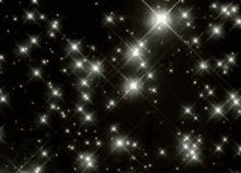 a bunch of white stars are flying in the night sky .