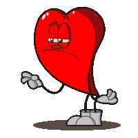 a cartoon illustration of a heart with arms and legs