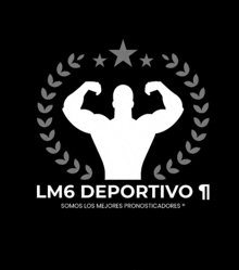 a black and white logo for lm6 deportivo