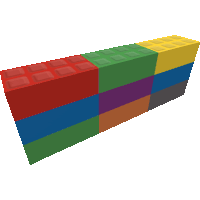 a row of colorful lego bricks stacked on top of each other on a white background