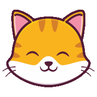 a cartoon drawing of a cat 's head with its eyes closed