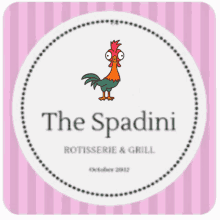 a logo for a restaurant called the spadini rotisserie and grill