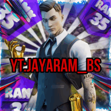 a yt jayaram bs logo with a man in a suit