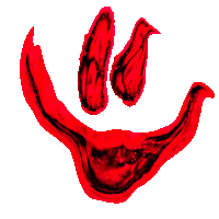 a drawing of a smiley face with blood coming out of its mouth