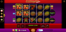 a slot game called sizzling hot deluxe is displayed