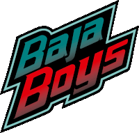 a logo for baja boys with a lightning bolt