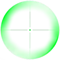 a green target with a white background and a green crosshair