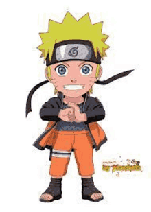 naruto is a cartoon character from the anime naruto . he is wearing a headband and a jacket .