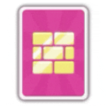 a pink icon with a brick wall on it .