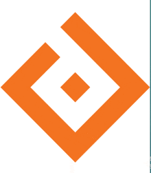 an orange square with a white square in the middle