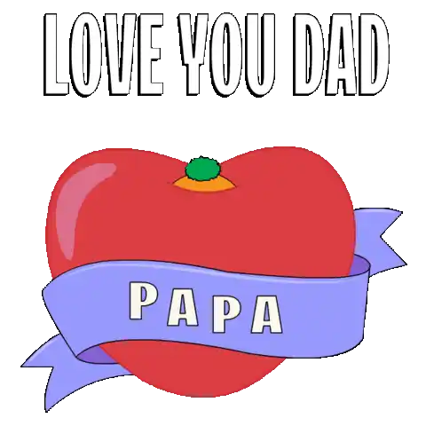 a heart with a penguin in it and the words love you dad papa on it