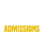 a white background with the words admissions in yellow letters