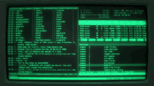 a computer screen displays a list of commands including one called push