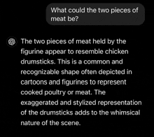 a text message asking what could the two pieces of meat be