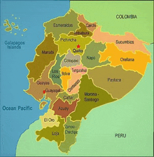 a map of ecuador showing the various provinces