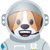 a cartoon of a dog wearing a space suit