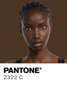 a picture of a woman with the pantone 2323 c