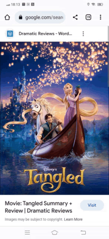 a movie poster for tangled on a phone