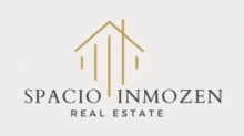 a logo for spacio inmozen real estate with a house on it .