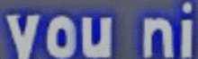 a blue sign that says you ni in white letters