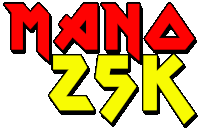 a red and yellow logo that says mana 25k on a white background