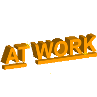 a 3d rendering of the word " at work "