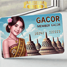 a museum bola membership card with a woman on it