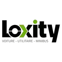 a black and green logo for loxity voiture - utilitaire - minibus