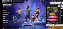 a screenshot of a game called free fire shows a group of people dancing