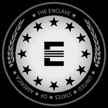 the enclave of the united states of america is shown on a black background