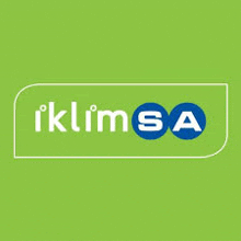 a green background with a blue circle with the word iklimsa on it .