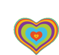 a rainbow colored heart with a smaller heart in the center