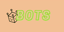 a drawing of a cube with a face and the word bots