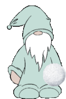 a drawing of a gnome with a hat and a white beard