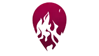 a logo for dein-heizungs bauer.de has a red circle with a flame on it