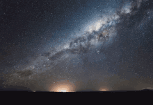 the milky way is visible in the night sky above the desert