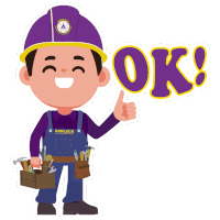 a cartoon of a construction worker giving a thumbs up