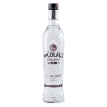 a bottle of nicolaus extra jemna vodka with a white background